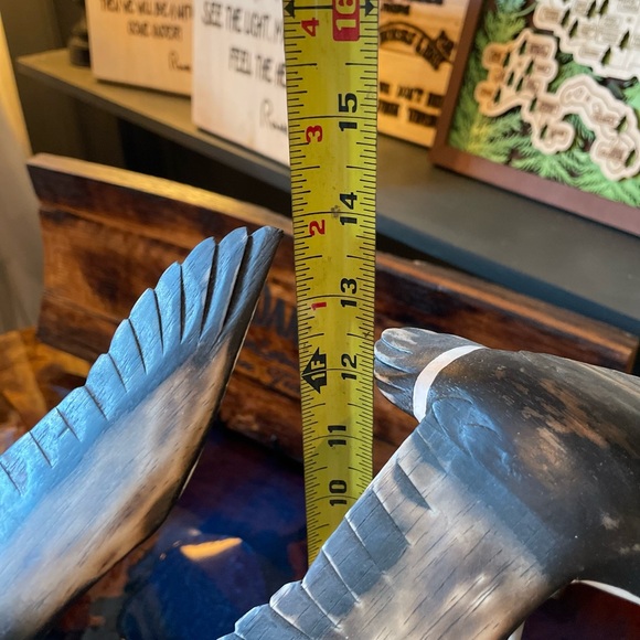 This 30”L x 9.5”W x 14” H 5 geese in flight wood sculpture is one of a kind! - Picture 14 of 17